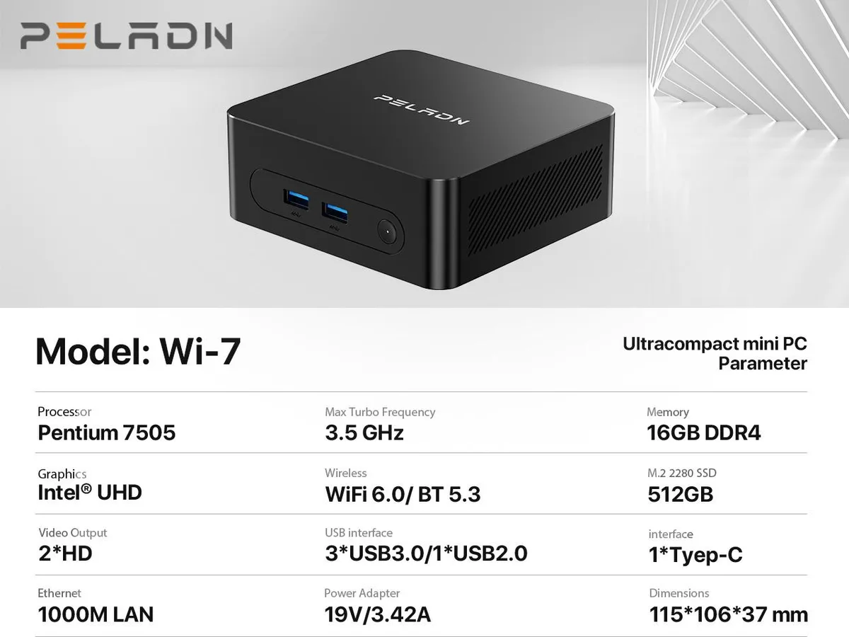 TRYCOO TRYCOO WI-7 Mini PC Intel 7505 16GB 512GB SSD — product photo