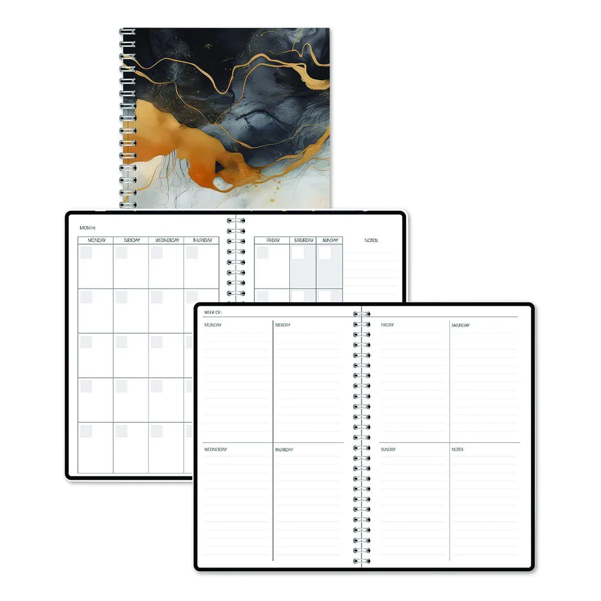 House of Doolittle House of Doolittle Recycled Undated Monthly/Weekly Planner Gold Smoke 11 x 7 Wire-O 212148 — product photo
