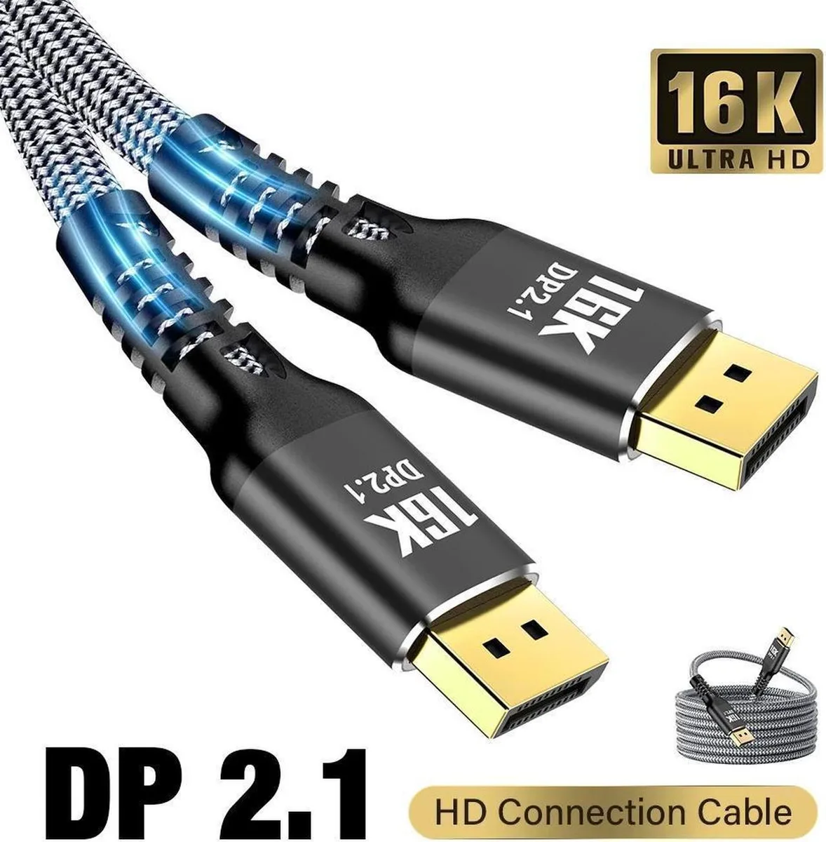 SMUGDESK SMUGDESK DisplayPort 2.1 Cable 80Gbps 3m 10ft Black — product photo