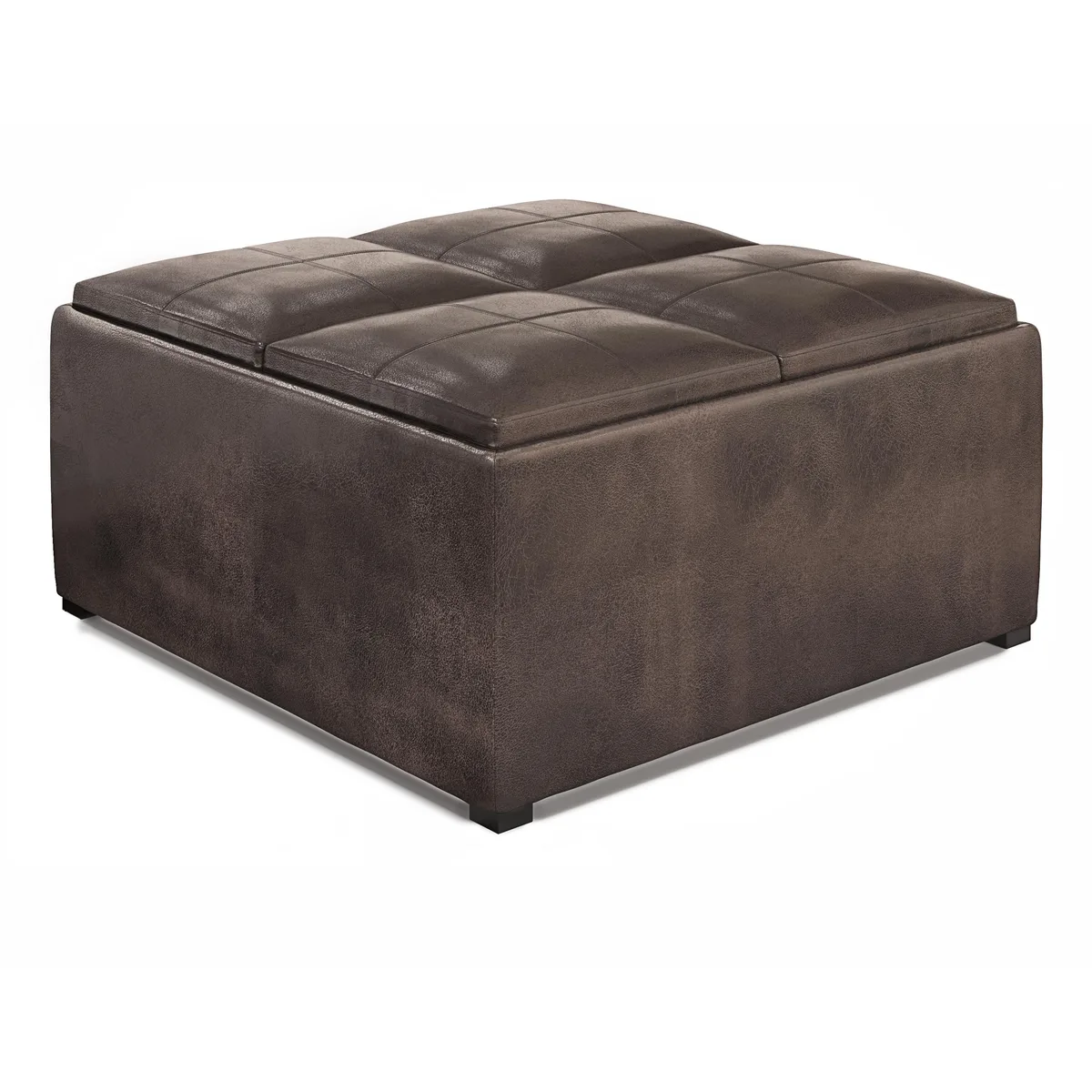 tuphen tuphen Avalon Square Coffee Table Storage Ottoman Distressed Brown 35W 35D 18H — product photo