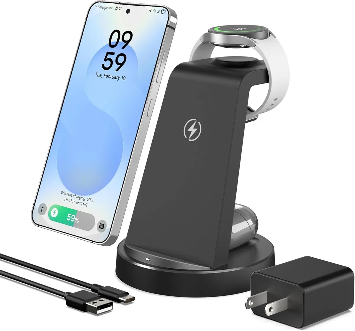Luisport Luisport 3-in-1 Wireless Charger 10W Android Watch Buds — product photo