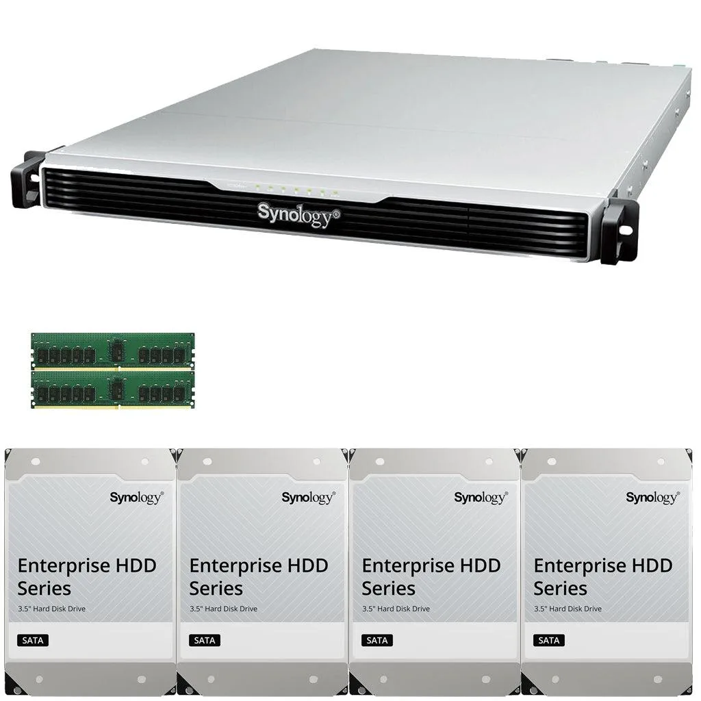 Synology Inc. Synology RS1626xs+ Xeon D-1726 4-Bay Rackmount NAS 32GB 16TB — product photo
