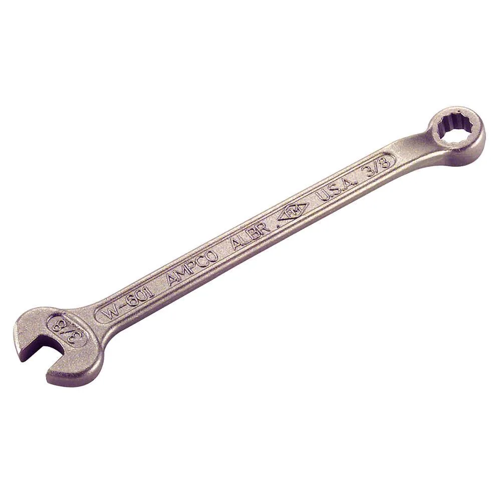 Ampco W-651 combination wrench, 11/16 inch, 15 degree offset, natural finish