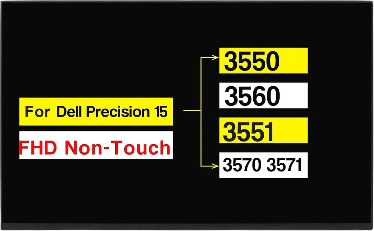 NUOLAISUN NUOLAISUN 15.6" FHD 1920×1080 60Hz 30-Pin LCD for Dell Precision 3550 3560 3551 3570 3571 P104F — product photo