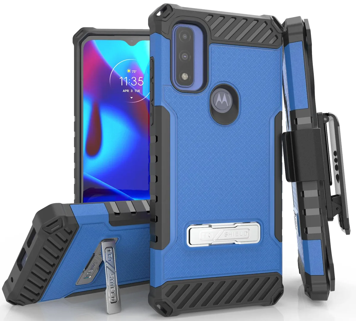 Nakedcellphone Nakedcellphone Tri-Shield Case Blue Moto G Pure / G Power 2022 — product photo