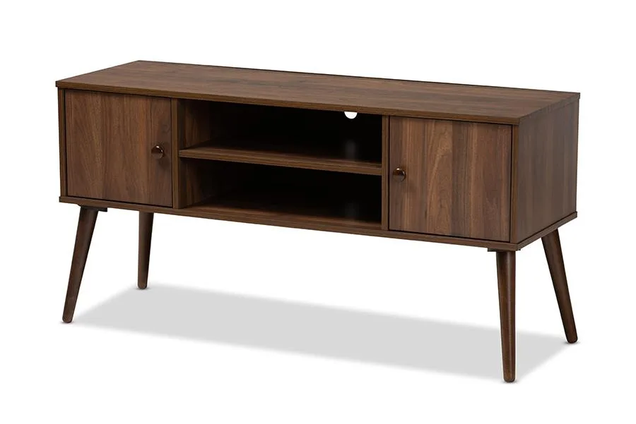 Baxton Studio Baxton Studio Alard Walnut Brown 2-Door TV Stand — product photo