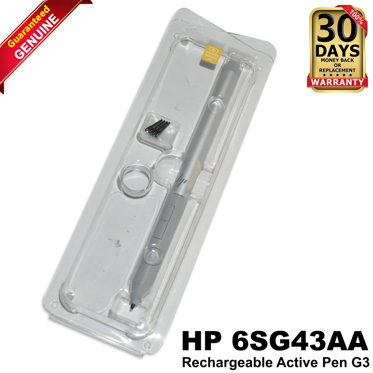 HP HP 6SG43AA Rechargeable Active Pen G3 Stylus Gray laptop replacement part — product photo
