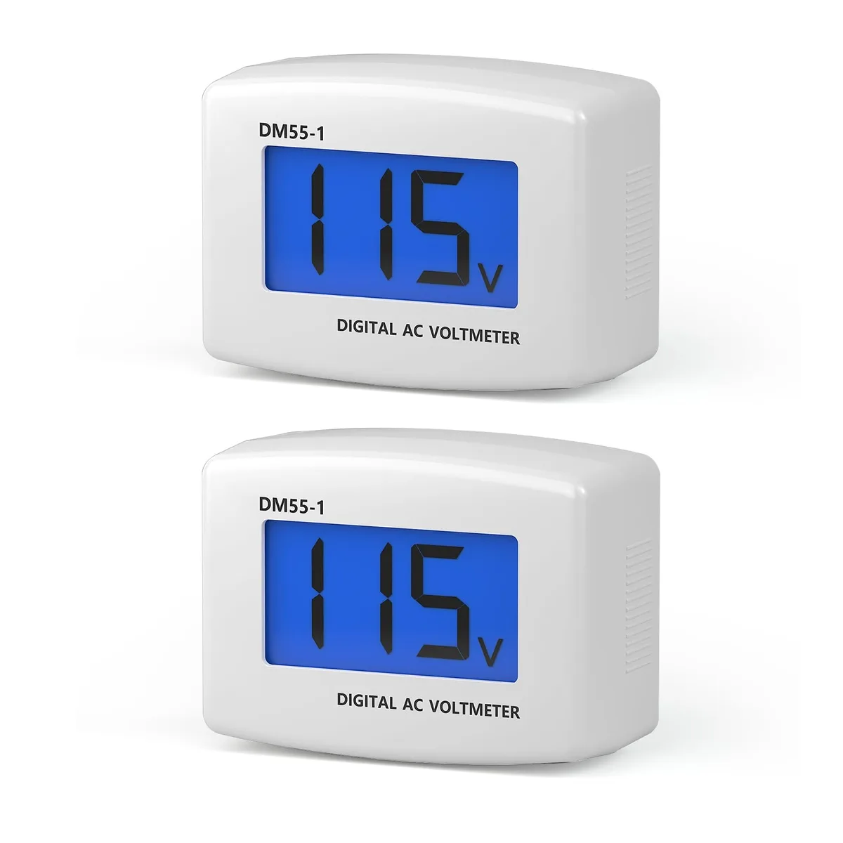 Two flat-plug AC voltage testers with LCD displays