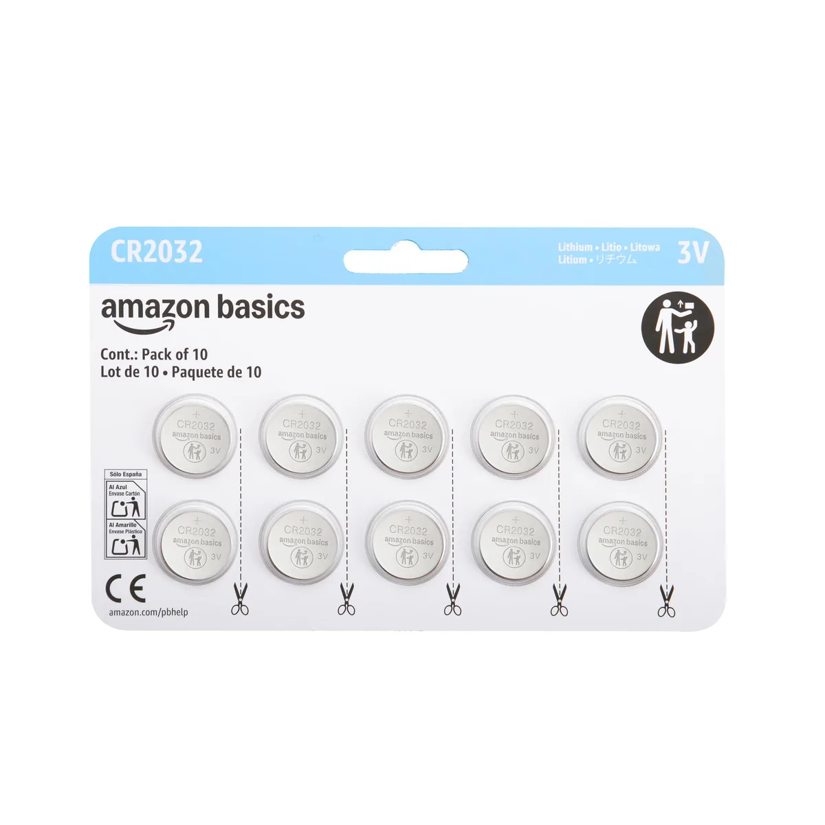 No Sew No Sew CR2032 3V Lithium Coin Cell Batteries 10-Pack 225mAh — product photo