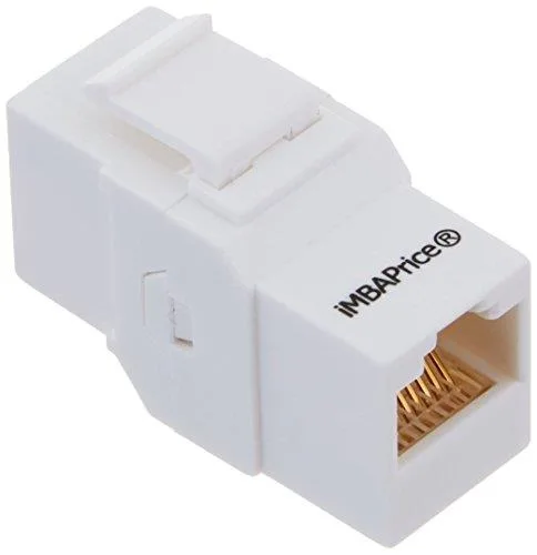 iMBAPrice iMBAPrice RJ45 Female to Female CAT.6 Keystone Coupler White 5 Pack — product photo