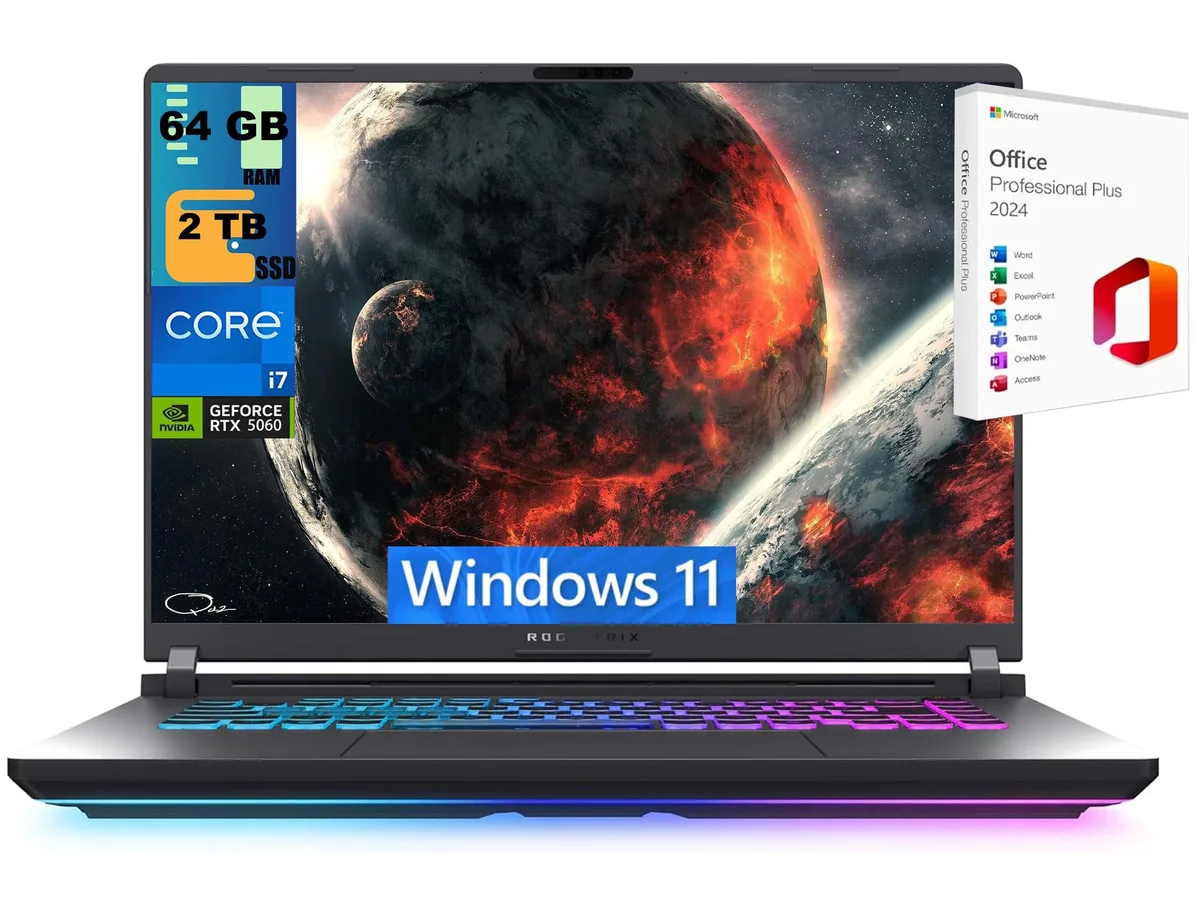 ASUS ASUS ROG Strix G16 gaming laptop i7-14650HX RTX 5060 64GB 2TB Office 2024 — product photo