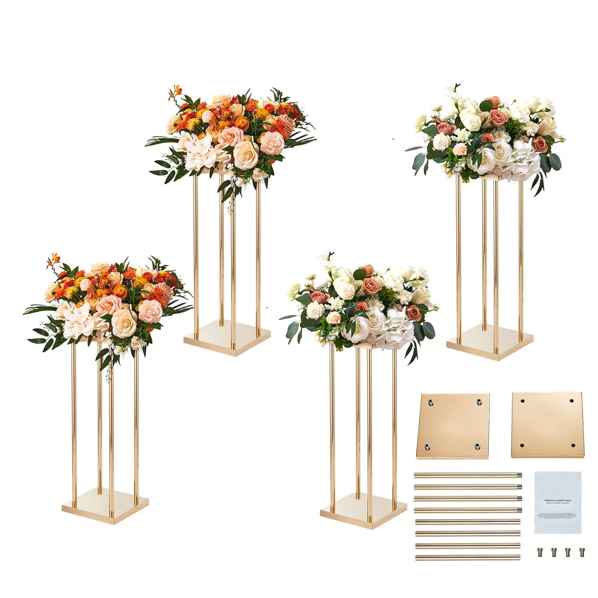 VEVOR VEVOR Gold Metal Column Flower Stand 4PCS 23.6in 33lb — product photo