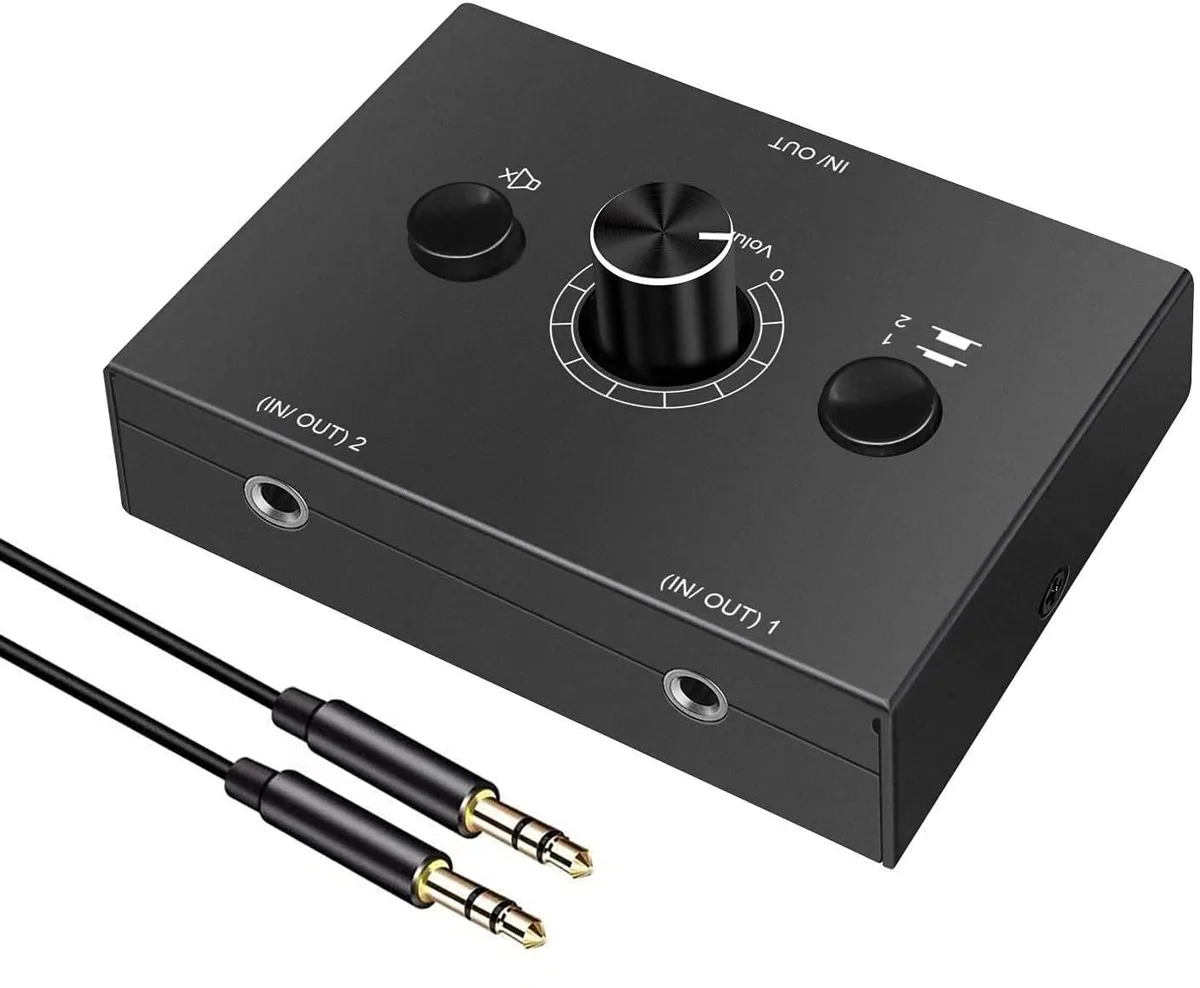  AVer Audio Selector OM-081 3.5mm 2-Port Switch — product photo