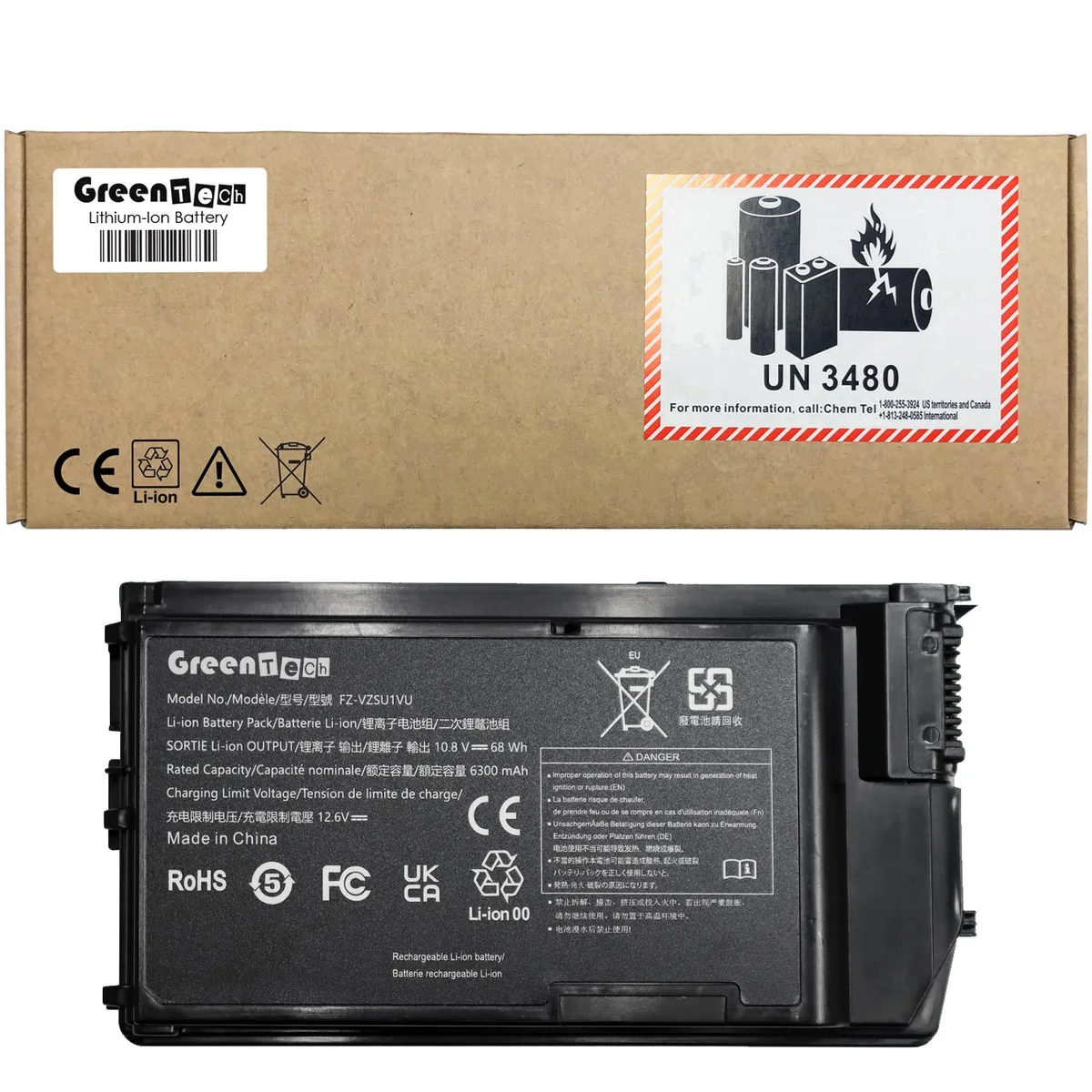 GreenTechLLC GreenTechLLC FZ-VZSU1VU 10.8V 68Wh battery for Panasonic Toughbook G2 — product photo