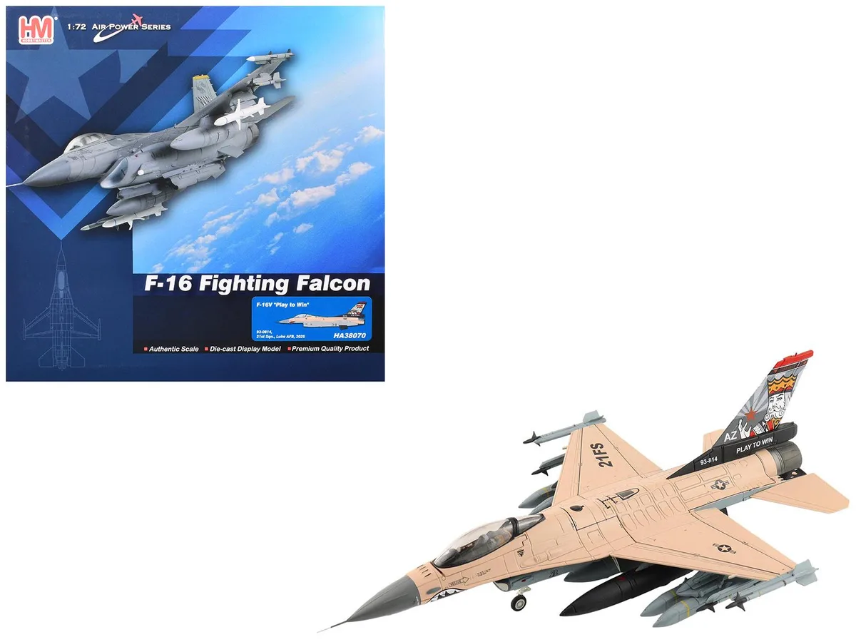 Hobby Master Hobby Master Lockheed F-16V 1/72 Diecast "Luke AFB 21st Sqn 93-0814" (2025) hobby collectible — product photo