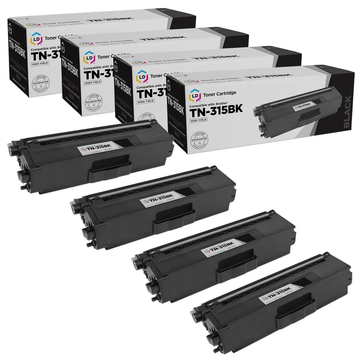 LD Products LD Products TN315BK High Yield Black Toner Cartridge 4-Pack — product photo