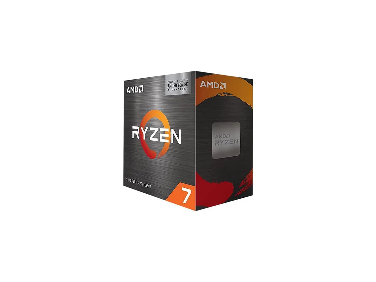 AMD Ryzen 7 5800X3D desktop processor in green ceramic package with gold contact pads