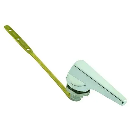 Brass yellow tank lever with chrome handle and metal nut
