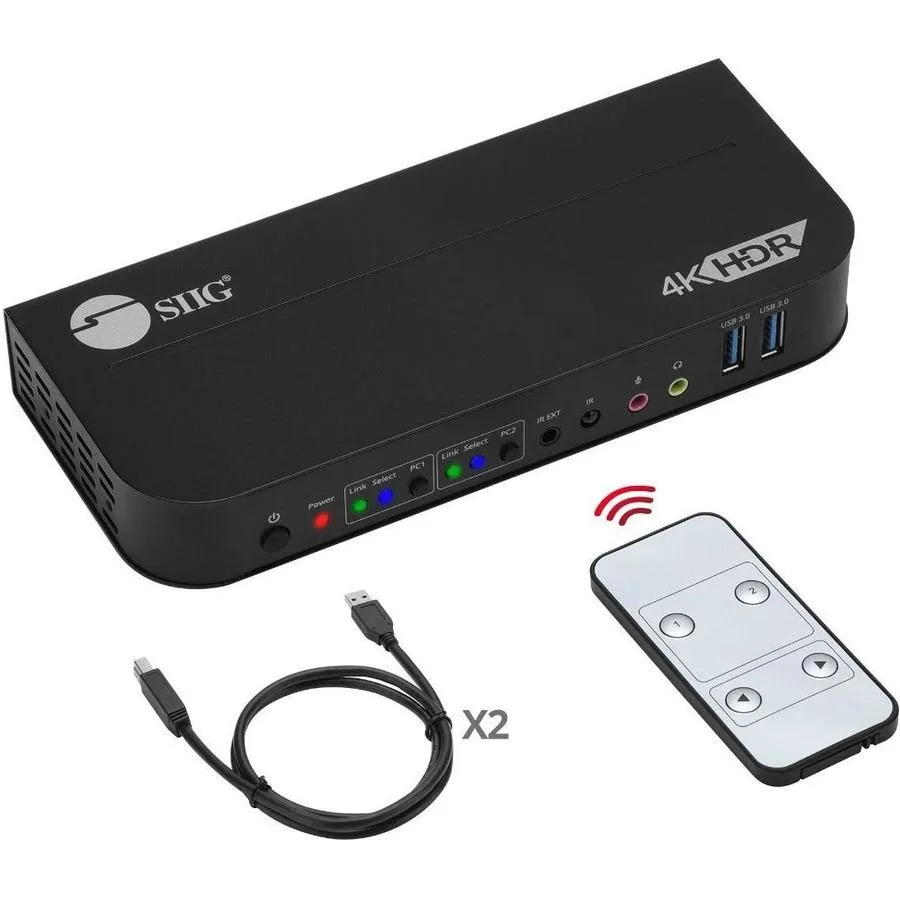 Sony Mobile Sony Mobile CEKV0C11S1 2x1 DisplayPort 4K KVM USB 3.0 Switch with Remote Control — product photo