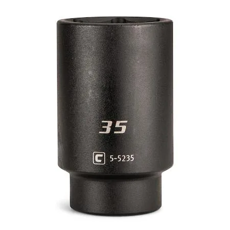 Capri Tools 35 mm 6-point deep impact socket 1/2 inch drive dark phosphate finish
