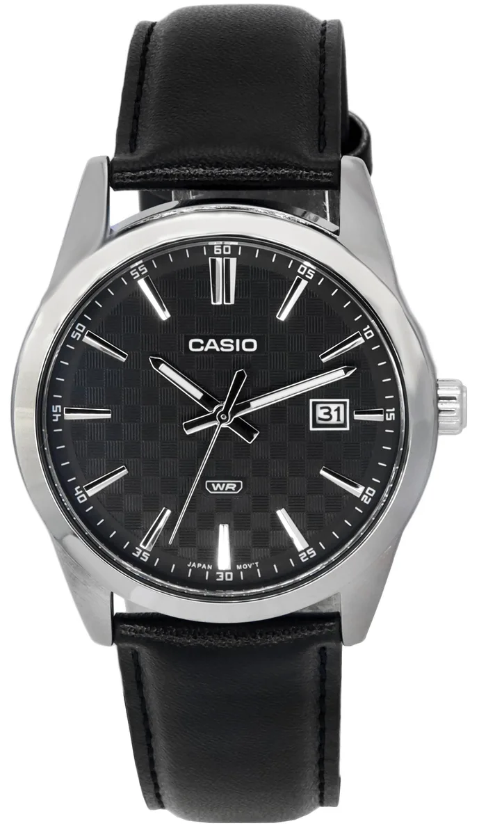 CASIO CASIO MTP-VD03L-1A Quartz Watch 5058 Black Dial Leather Strap — product photo