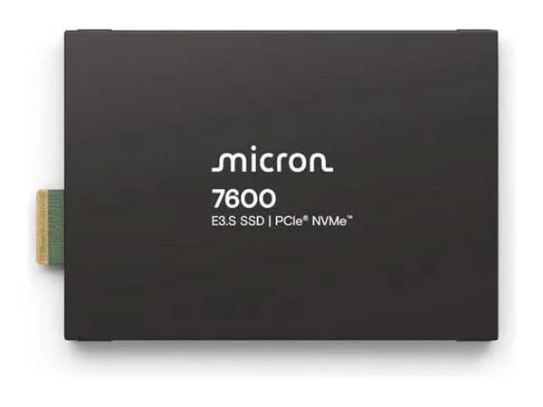 Micron Micron 7600 MAX 3.20 TB enterprise SSD E3.S 7.5 mm PCIe NVMe 5.0 — product photo