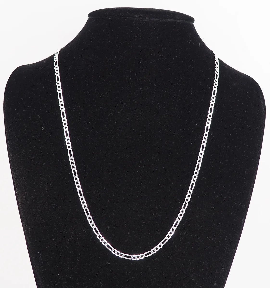 MST MST 24" 3.9mm Flat Figaro Chain Necklace 925 Silver 12g — product photo