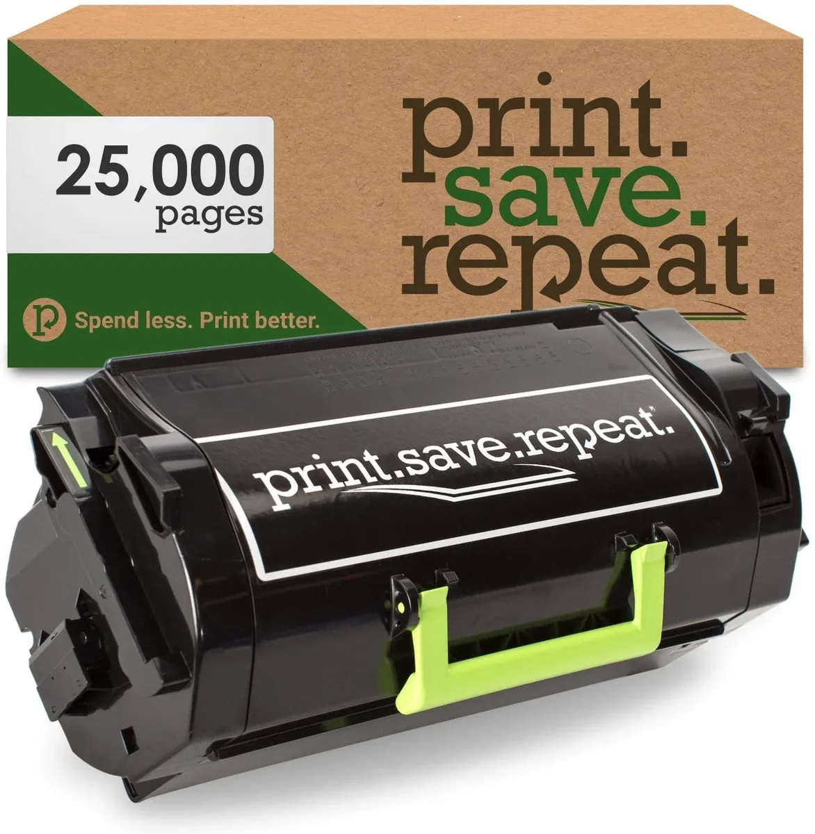 Print.Save.Repeat. Print.Save.Repeat. Lexmark 521HE (52D1H0E) High Yield Black Toner Cartridge 25000 Pages — product photo