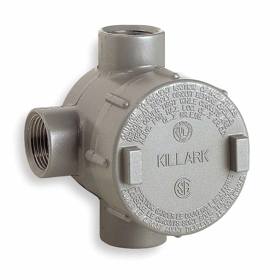 Gray iron conduit outlet body, T-style, 1/2 inch trade size