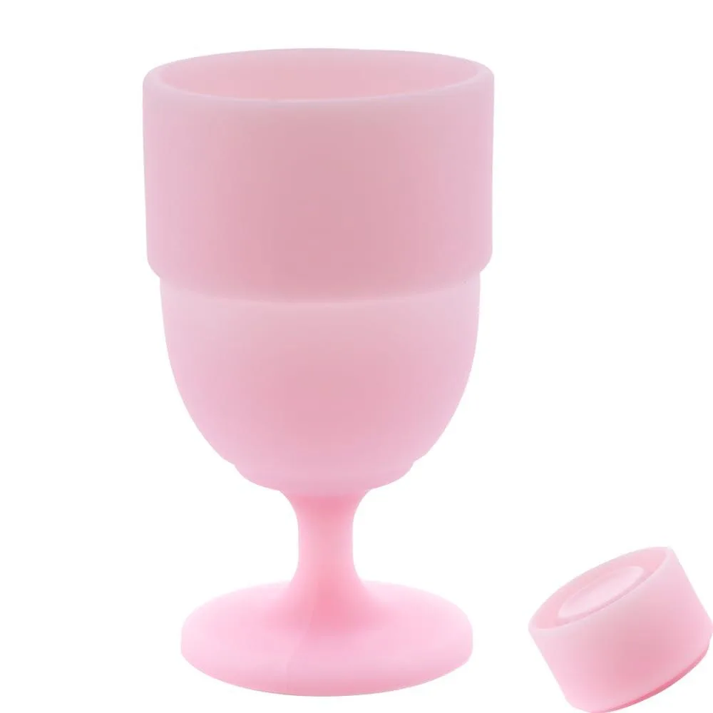  TWZKXC Collapsible Silicone Wine Glass 6.76 oz Pink — product photo