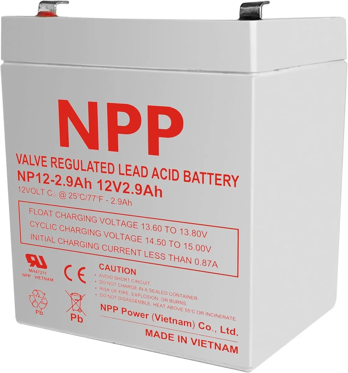 NPP Power Co., Ltd NPP Power Co., Ltd NP12-1.2Ah 12V 1.2Ah AGM SLA Battery F1 Terminals — product photo