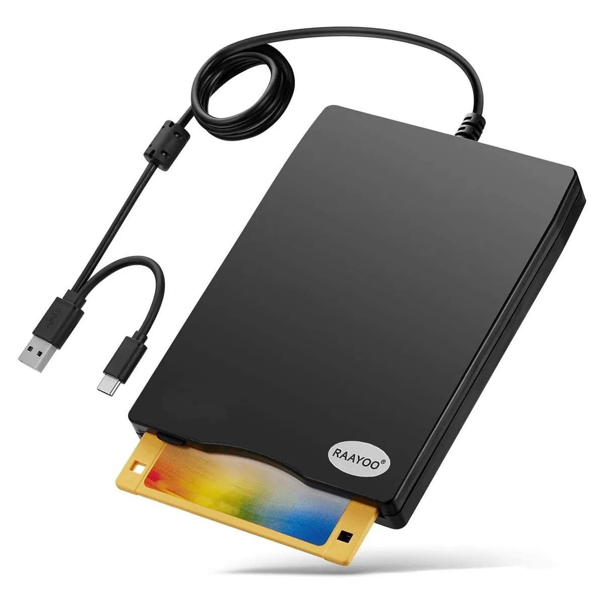 RAAYOO D004-FT 3.5" USB-A/C Floppy Drive Diskette Frosted Texture — product photo