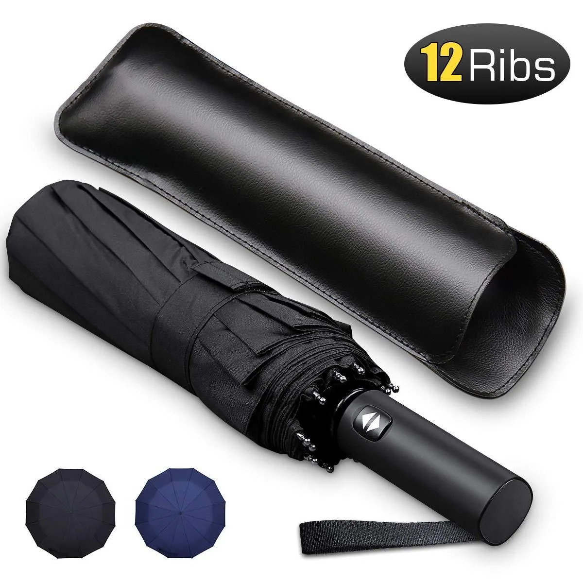 BONAEVER BONAEVER 12 Ribs Windproof Travel Umbrella Teflon Lengthened Handle Auto Open Close — product photo