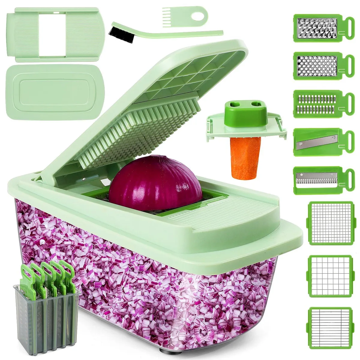  MAMICOOKER 16-in-1 Vegetable Chopper 8 Blades — product photo