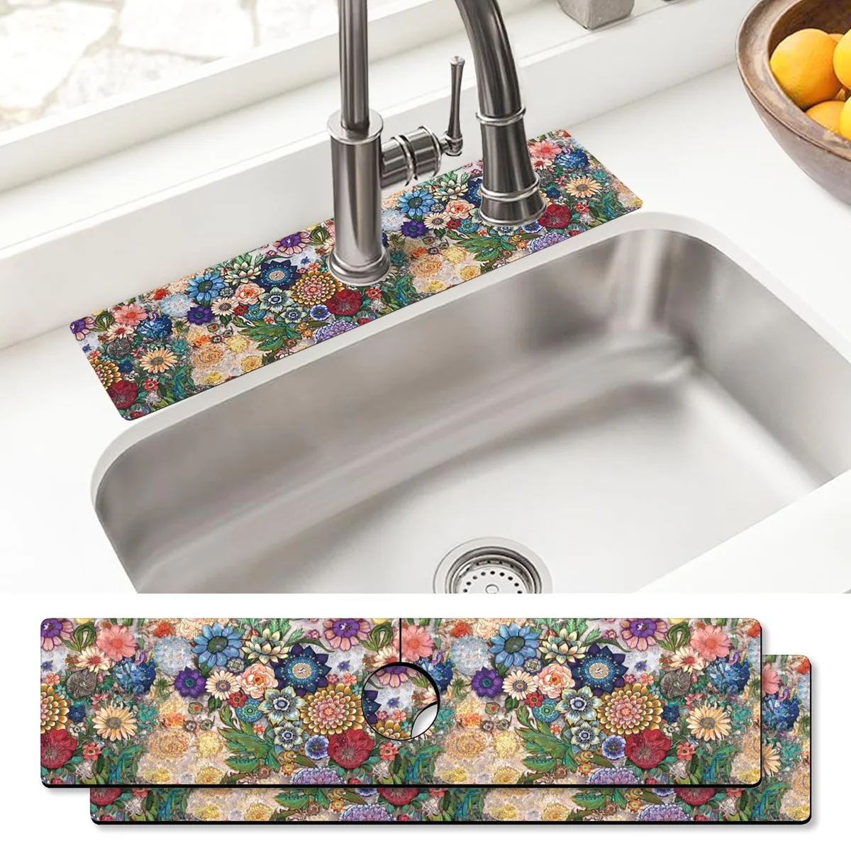  Bath Faucet Absorbent Mat 2 Pack 24 x 5.5 in — product photo