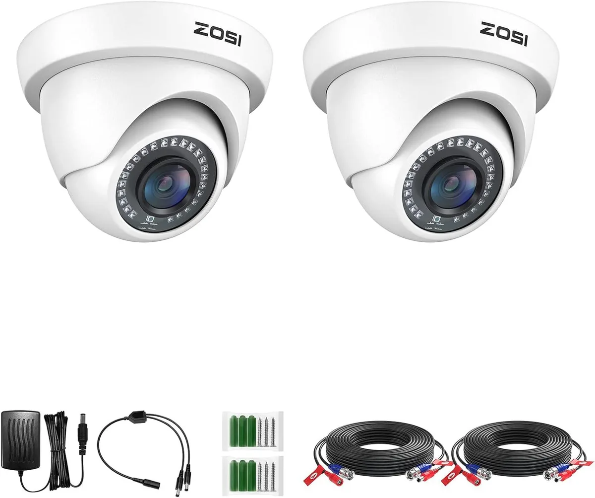 TAURKENAM TAURKENAM 2Pack 1080P HD-TVI Dome CCTV Camera 80ft Night Vision — product photo