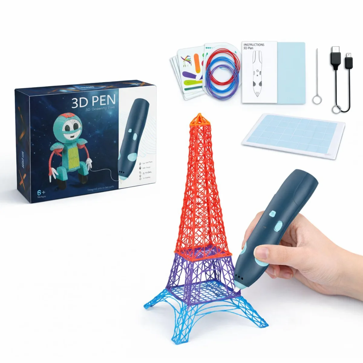 Alpha Fit Alpha Fit 3DPEN-CLASSIC Navy wireless 3D printing pen electronics for kid — product photo