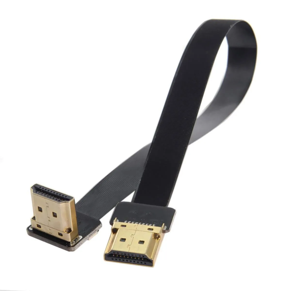 LORDWORLD LORDWORLD FPV HDMI Male to Up Angled 90° Male FPC Flat Cable 20cm — product photo