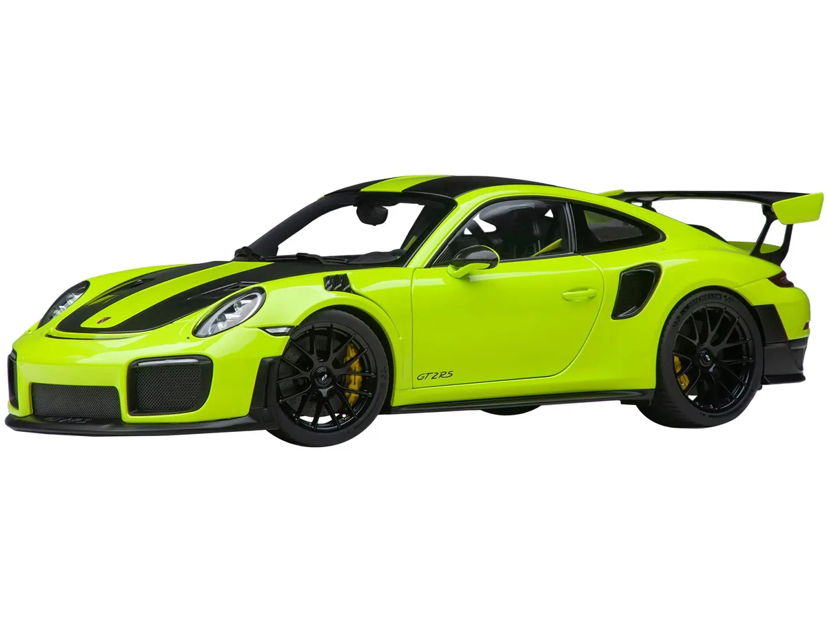 Autoart Autoart Porsche 911 (991.2) GT2 RS Weissach Acid Green Carbon Stripes 1/18 hobby collectible — product photo