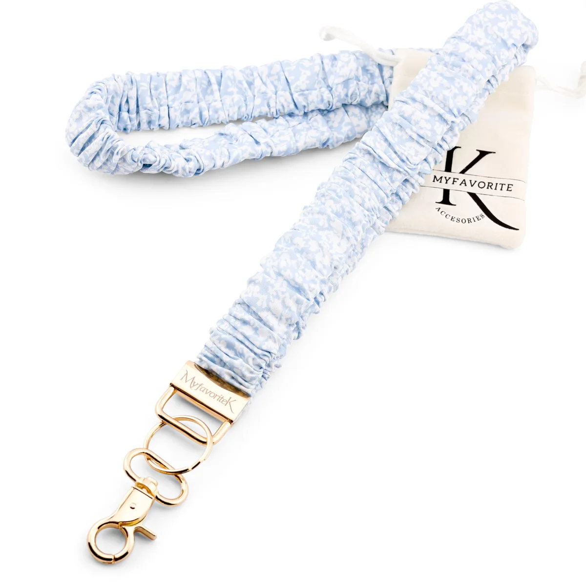  MyfavoriteK ES0023 Stretch Scrunchie Lanyard Keyholder Blue 17.5-30 — product photo