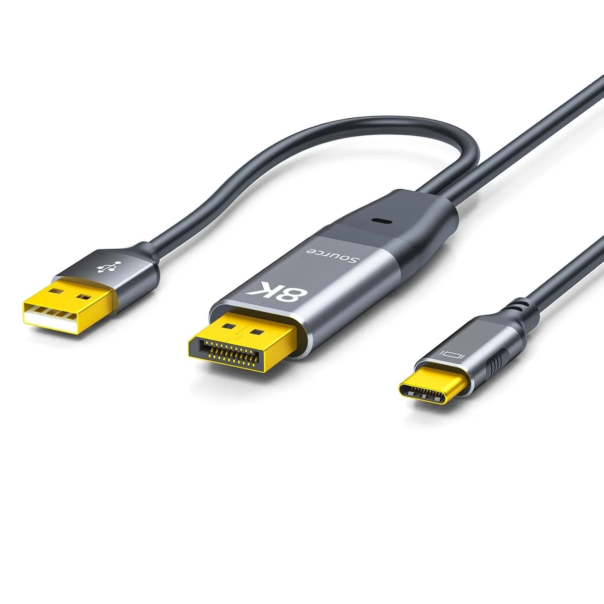Fervit Fervit DisplayPort to USB-C Cable 8K@60Hz 5K@120Hz 6.6ft — product photo