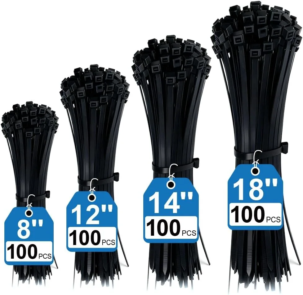 Ennovor Ennovor 400 Pack Assorted Cable Ties 8 12 14 18 Inch — product photo