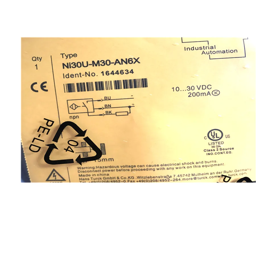 Turck Turck NI30U-M30-AN6X 1644634 Inductive Sensor NPN M30×1.5 IP68 10–30 VDC — product photo