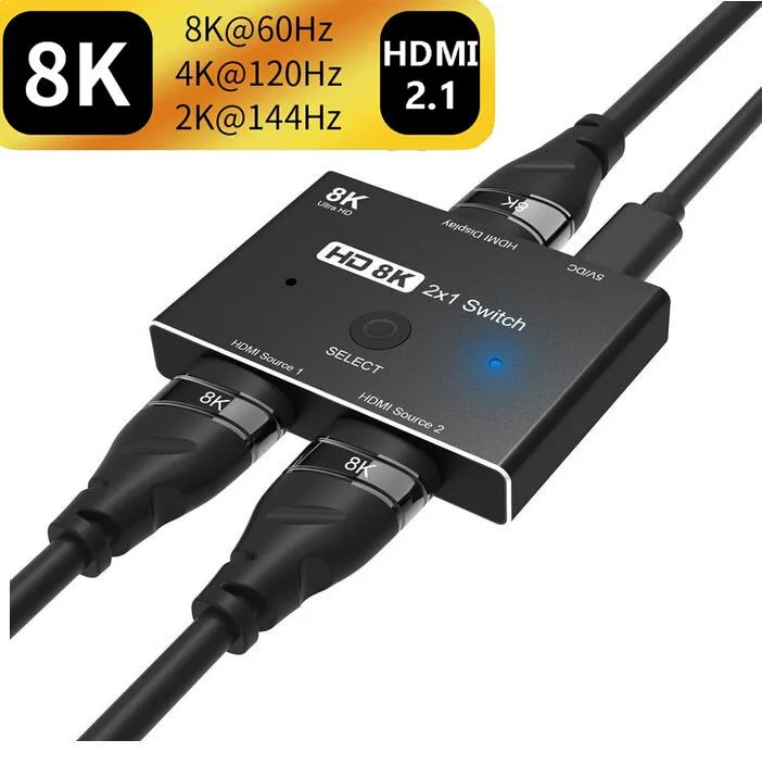 Jansicotek Jansicotek 2×1 HDMI 2.1 Switch 8K@60Hz 4K@120Hz 48Gbps — product photo