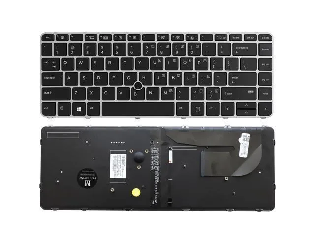 LORDWORLD LORDWORLD Backlit Keyboard HP EliteBook 840 G3 G4 745 G3 G4 848 G3 US Layout Silver Frame — product photo