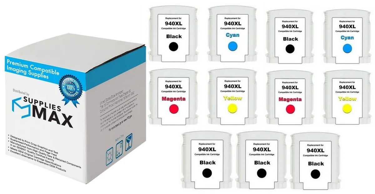 SuppliesMax SuppliesMax Remanufactured Inkjet Combo Pack 940XL 5 BK 2 C/M/Y 2200 Pages — product photo
