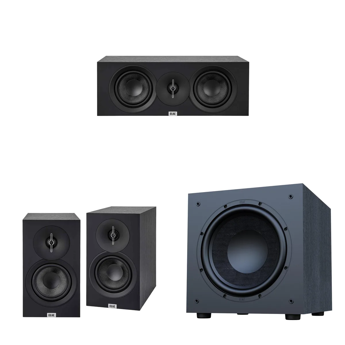 Elac Elac Debut 3.0 Bookshelf Package with 12" Subwoofer and Center Channel — product photo