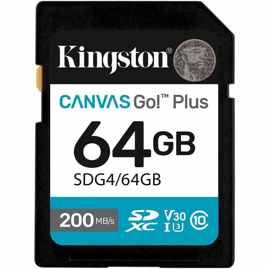 Kingston Technology Corp. Kingston Canvas Go! Plus 64 GB SDXC UHS-I U3 V30 200MB/s — product photo