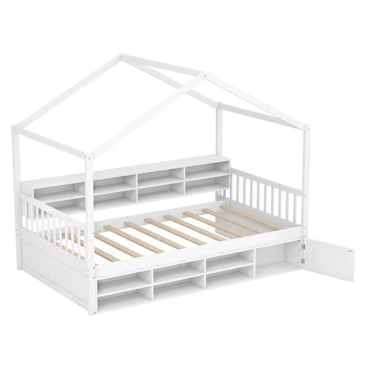 SlickBlue SlickBlue Twin House Bed White 14 Cubes Cabinet — product photo