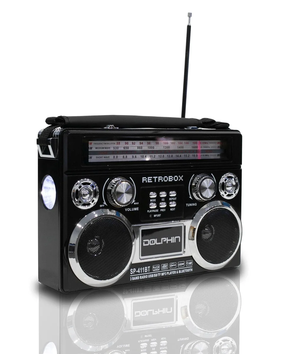 Dolphin Dolphin SP411BTBLK Retrobox Portable Audio - Black — product photo